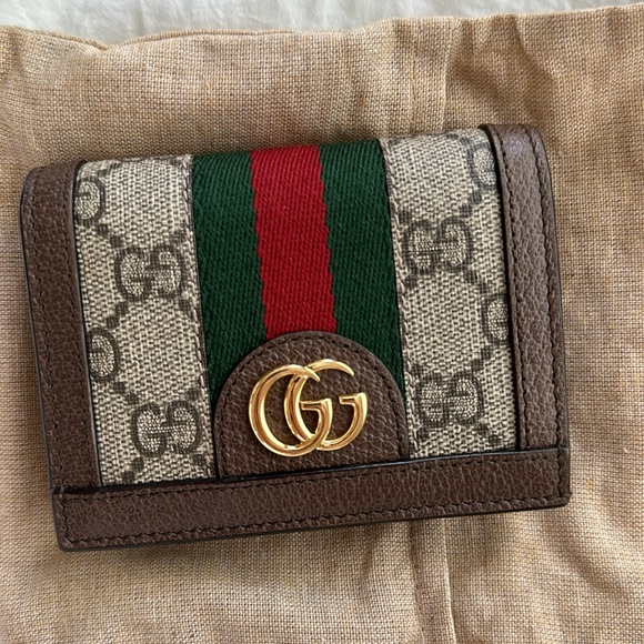 Gucci Ophidia GG Card Case Wallet in GG Supreme - Picture 1 of 8